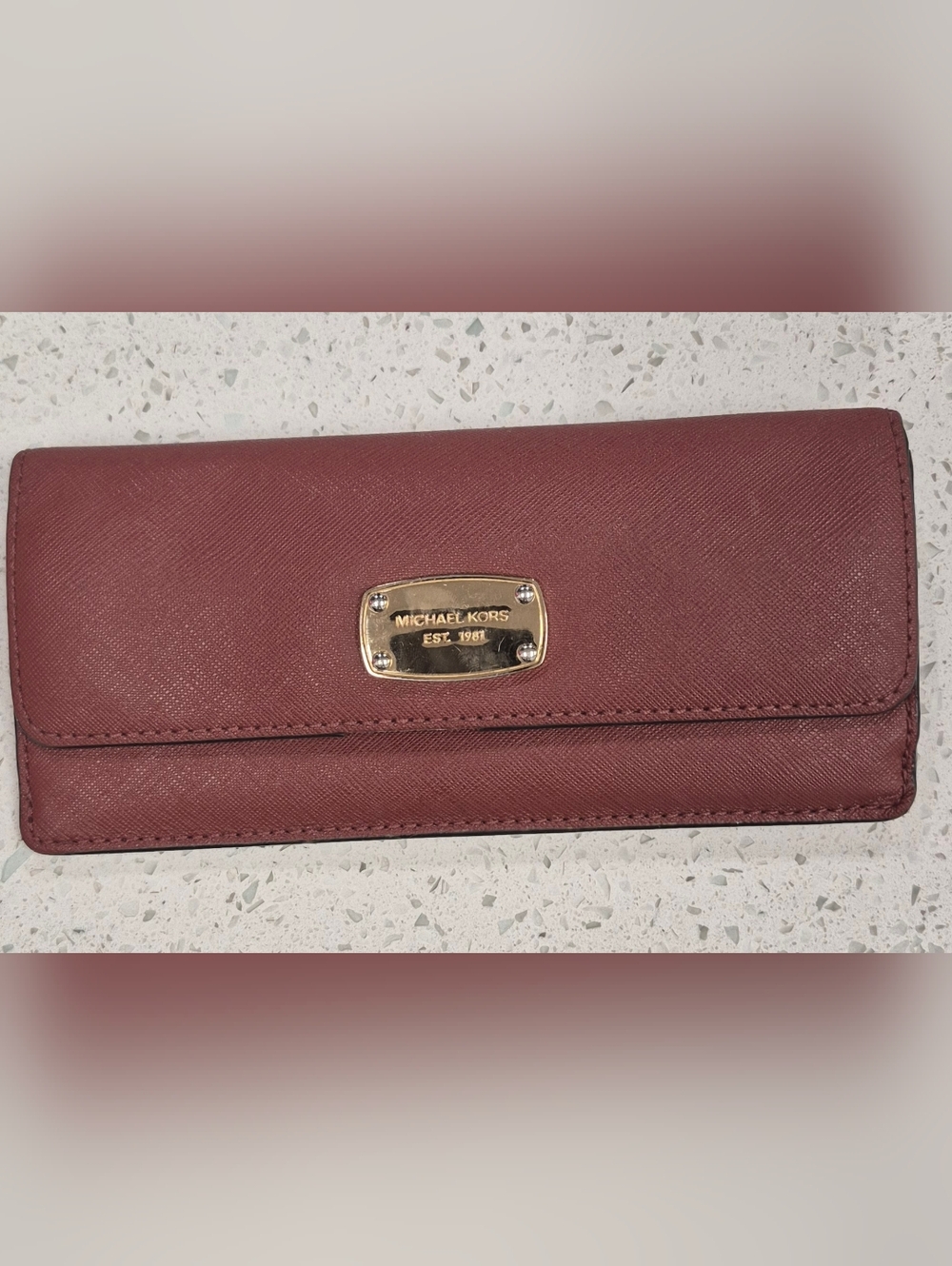 Michael Kors Wine Saffiano Leather Wallet